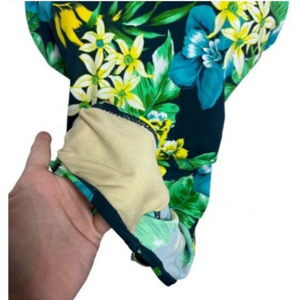 Swim365 Hawaiian Tropical Flower Floral One Piece Tank Swimsuit Modest 14W - Picture 8 of 10